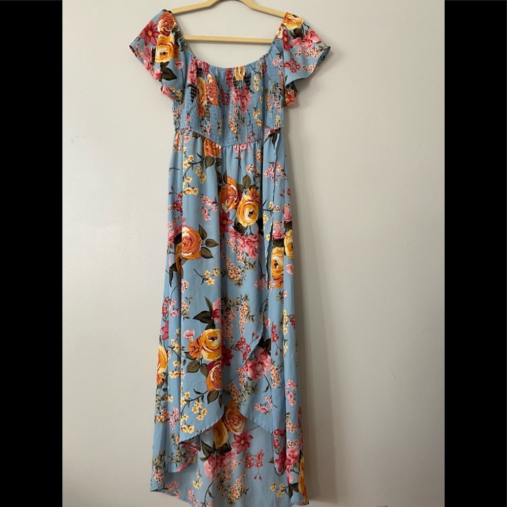 Off Shoulder Floral Maxi Dress